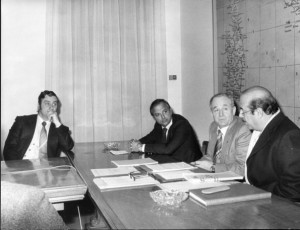 Walter Nones con Enis Togni, Palmiri e Franco Bruno ad una riunione all'Agis di Roma.