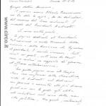 La prima pagina della lettera autografa