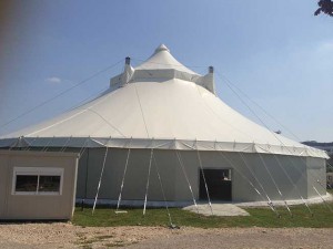 Il nuovo tendone dell'Accademia del Circo in via Tirso a Verona