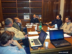 Massimo D'Acierno in una riunione della commissione di veterinari istituita dall'Enc, sulla destra fra Paladino e Buccioni