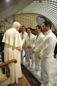 I fratelli Pellegrini con Papa Benedetto