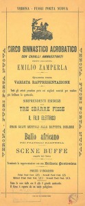 Una locandina del Circo Ginnastico Acrobatico Emilio Zamperla a Verona
